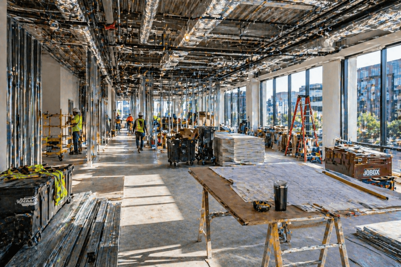 Commercial construction workspace