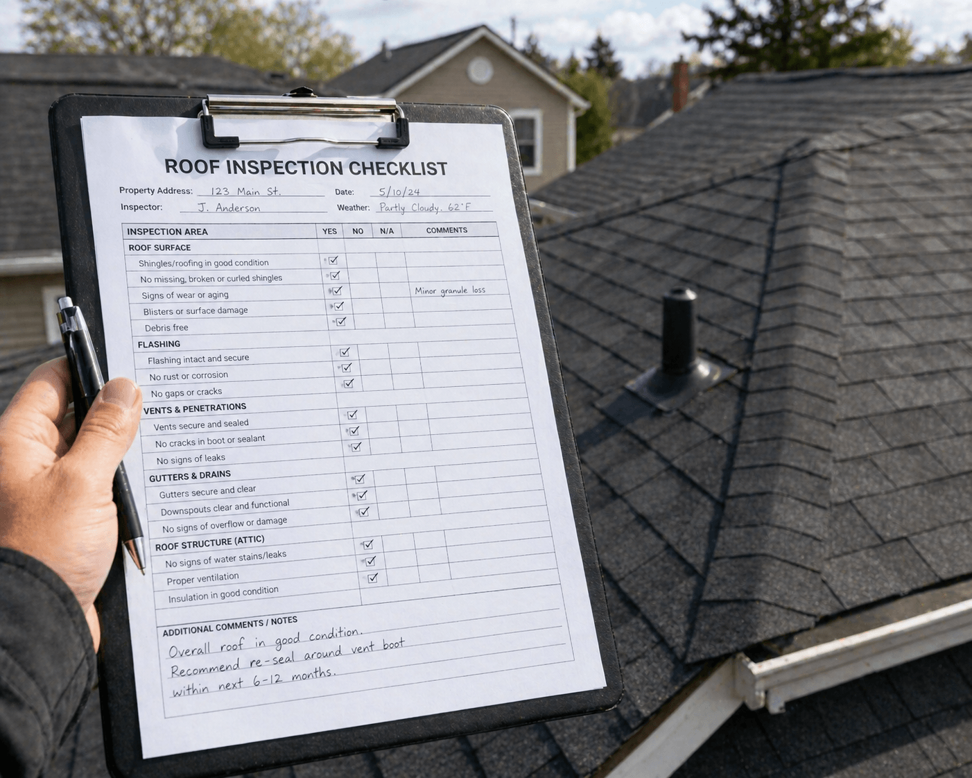 Roof inspection checklist
